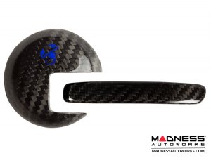 FIAT 500 Interior Door Handle Kit - Carbon Fiber - Blue Scorpion Design